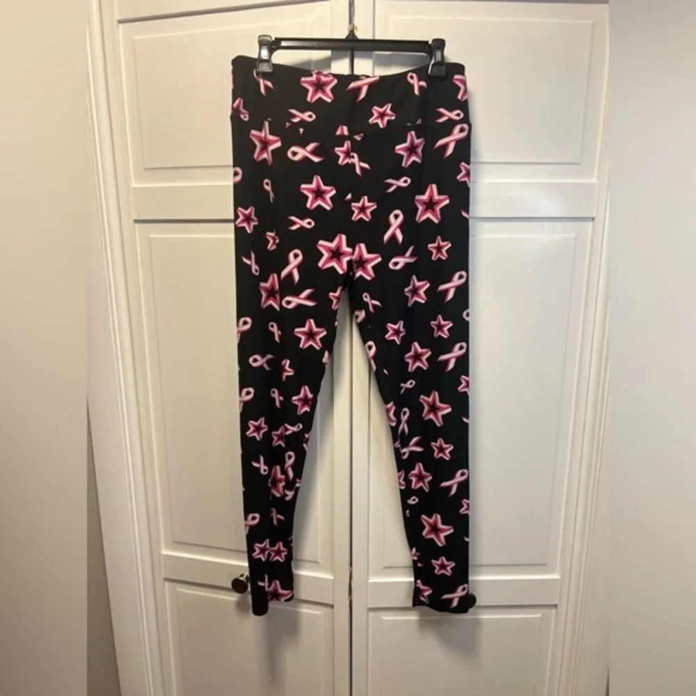 LuLaRue TC (Tall&Curvy) Breast Cancer Awareness Leggings Color Black,Pink,White